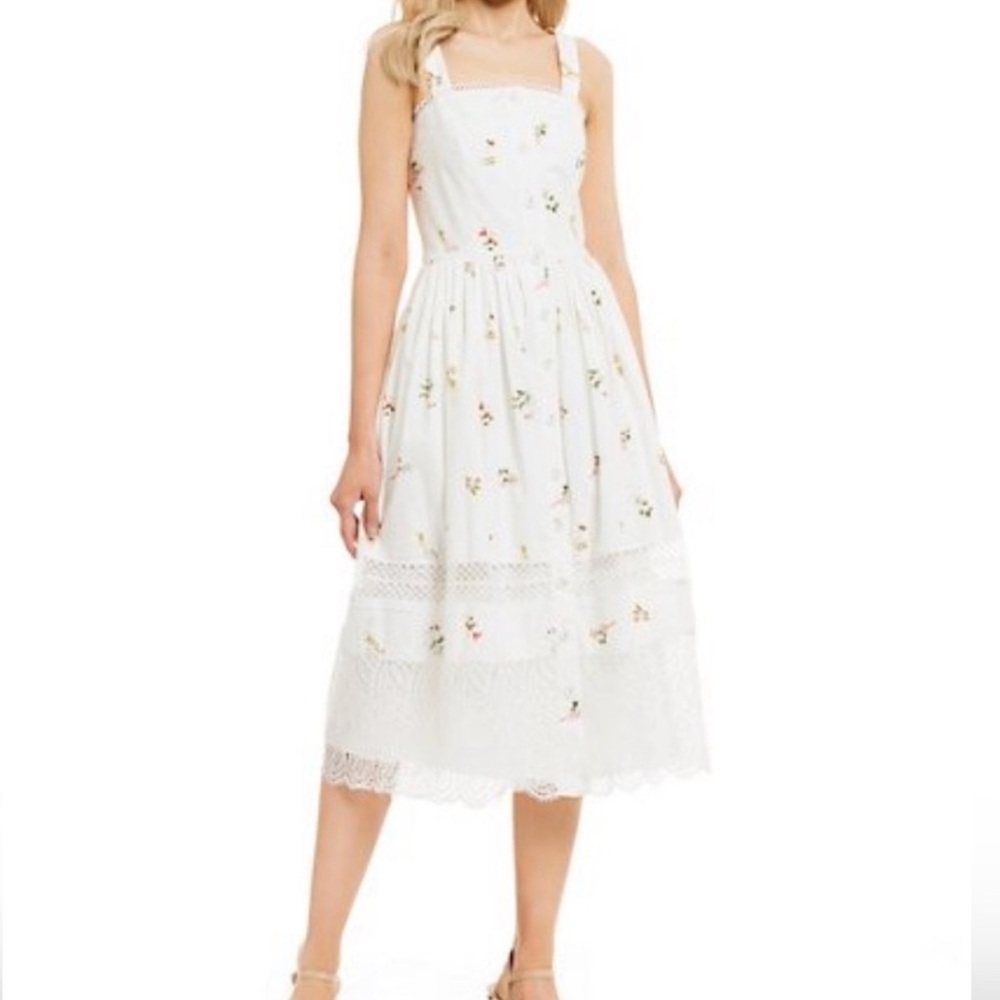 ANTONIO MELANI White Floral Midi Dress